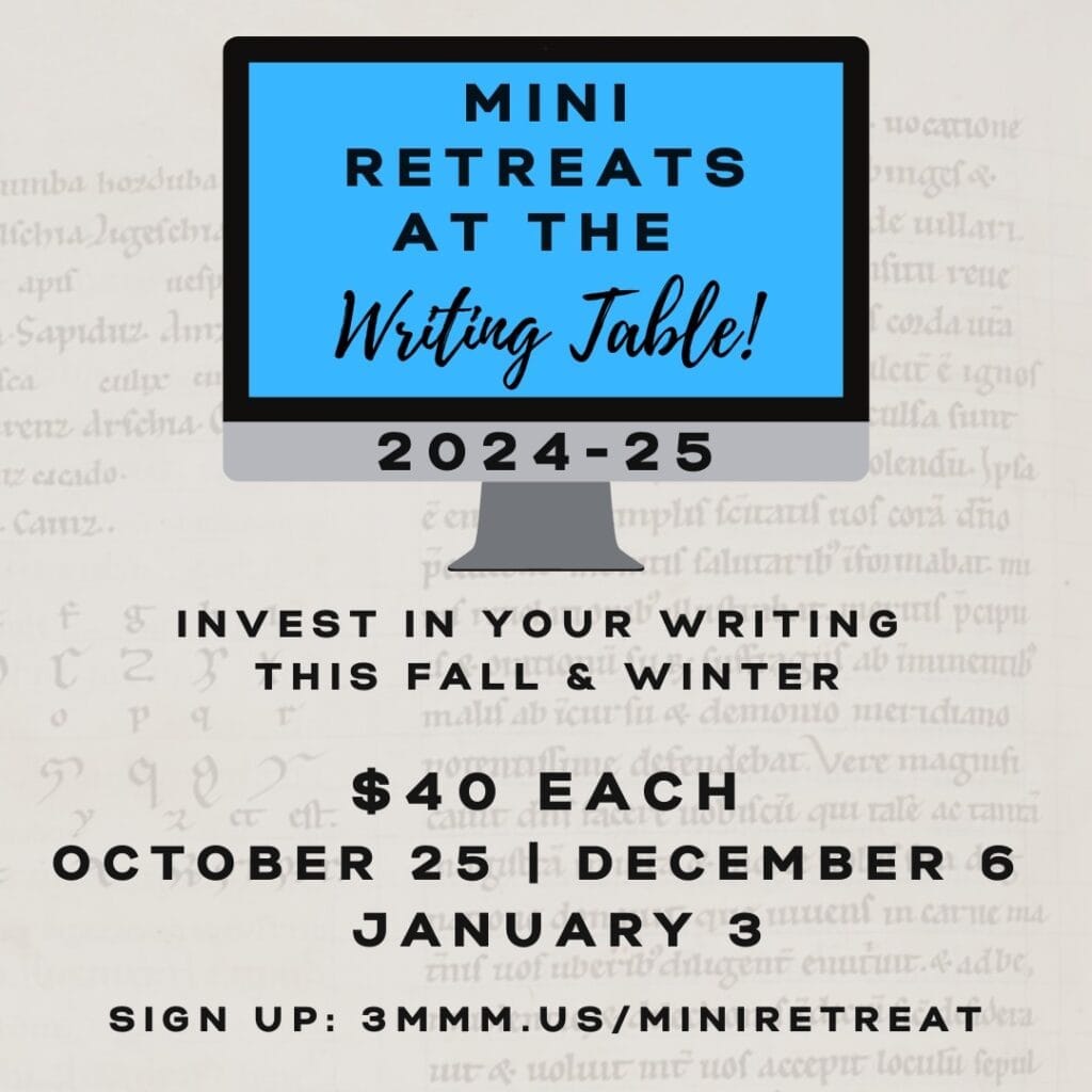 Mini Retreat at the writing table